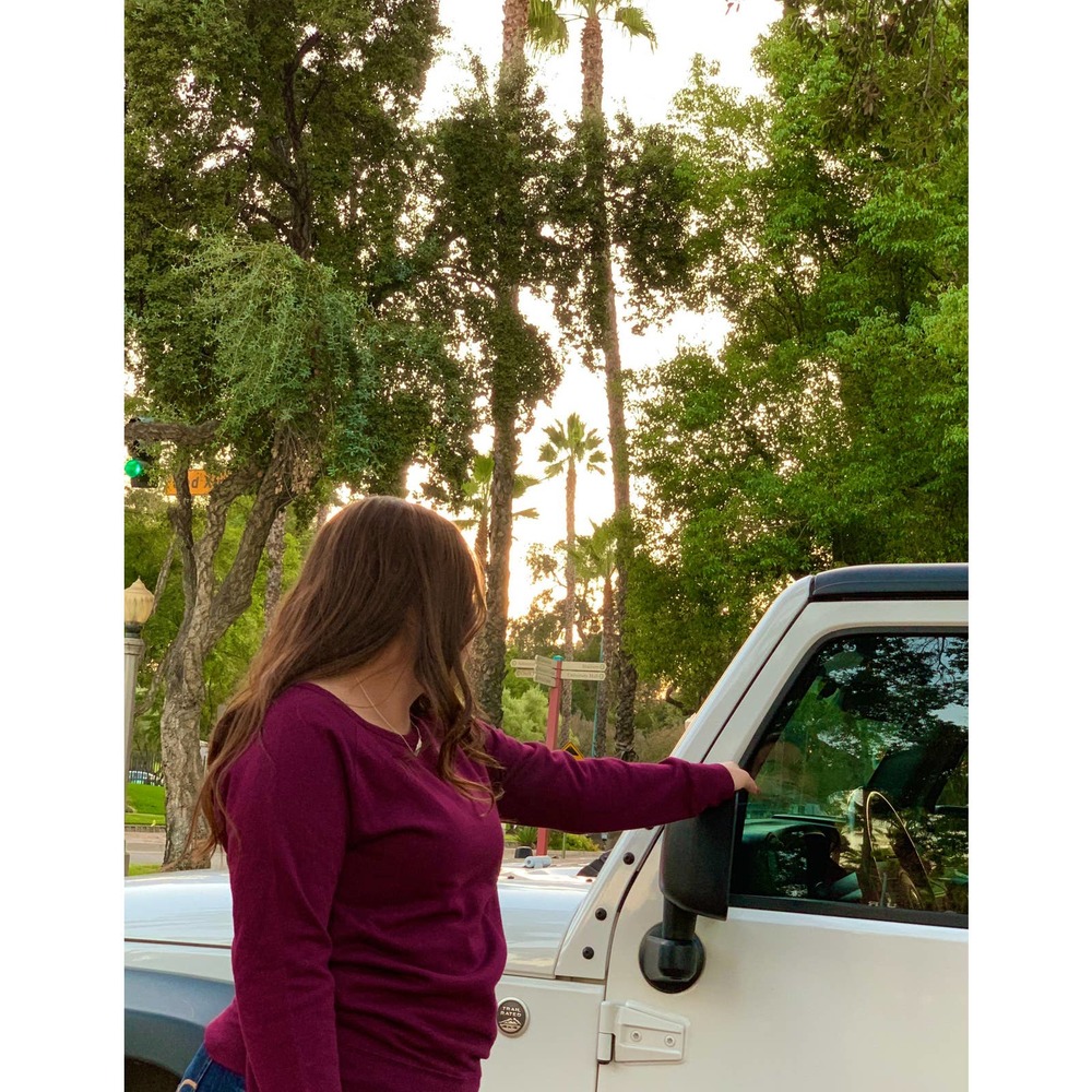 Caligirl Burgundy Crew Neck Long Sleeve